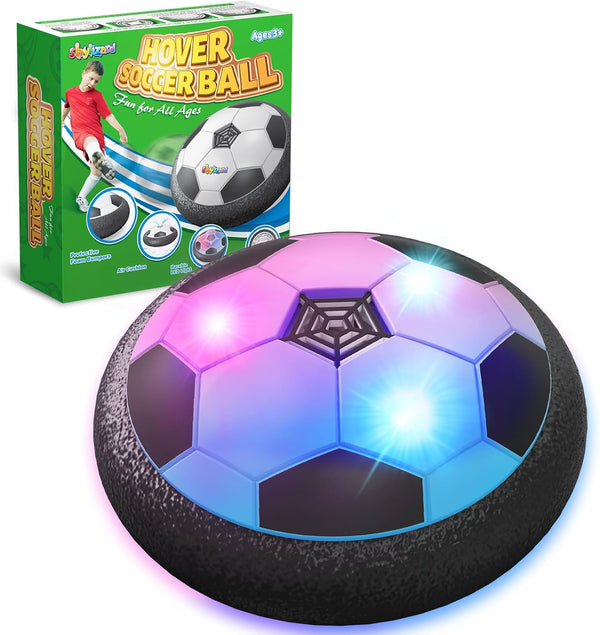 Hover Soccer Ball with LED Light - Boys Toys Gifts for Ages 3-8, Indoor Outdoor Game for Kids, Air Power Soccer Ball