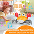 Crawling Crab Baby Toy, Light-Up Tummy Time Toy for Newborns, Dancing Moving Crab with Music