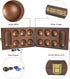 AMEROUS Wooden Mancala Board Game Set with 72+8 Bonus Multi Color Glass Stones - Classic Family Game