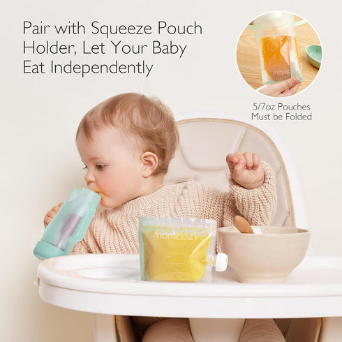Momcozy Reusable Baby Food Pouches, BPA Free, Freezer Safe, 10 Packs, 7oz for Applesauce, Yogurt & Puree