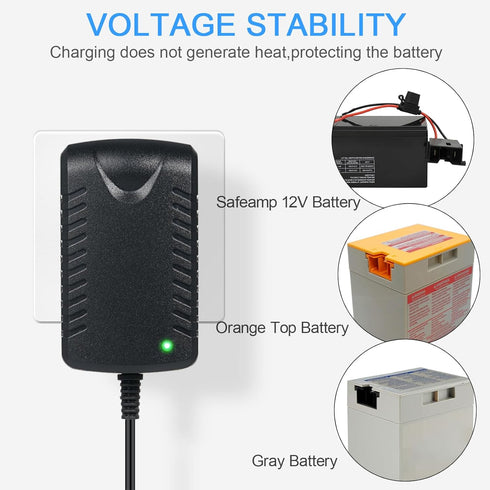 12V Charger for Fisher-Price Power Wheels Gray and Orange Top Batteries