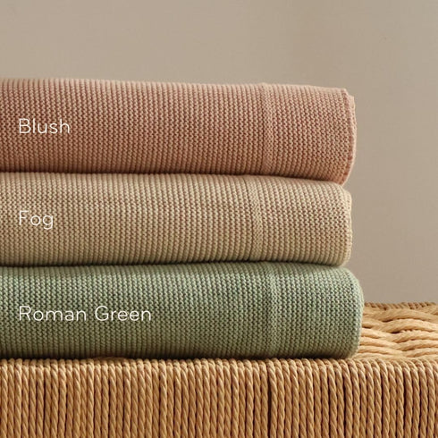 Denmark Knitted Baby Blankets, Soft 100% Organic Cotton, 30 x 40 inch, Blush