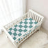 CZXW 52" 28" Checkered Blue White Crib Sheets Fitted x Natural Cotton Soft & Breathable for Baby Crib Mattress