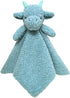 Baby Cyan Dragon Soft Stuffed Animal Security Blanket, Plush Dinosaur Lovey, Cuddly Newborn Snuggle Blankie, 14"