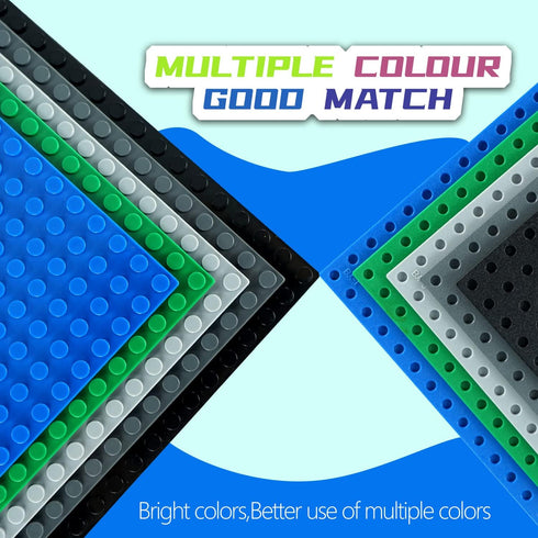 EKIND 4 PCS Classic 5" x 10" Building Baseplates - Compatible with Major Brands Toy Bricks - Ideal STEM Activities
