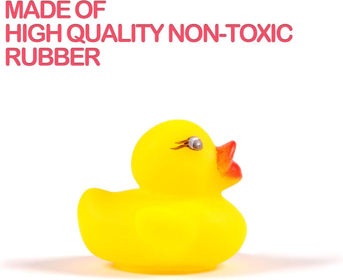 54-Pack Mini Colorful Rubber Ducks Set, Bath Toy for Kids, Float & Squeak Pool Toy Party Favors