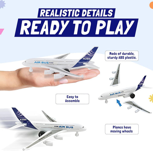 57 Commercial Playset PCS Airport with Airplane Toys, Play Vehicles, Fire Trucks, Police Cars & Figures