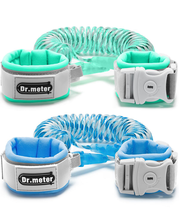Dr.meter Anti Lost Wrist Link - 2 Pack Toddler Safety Leash with Key Lock, Reflective Child Walking Harness for Crowded