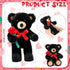Black Bear Plush Stuffed Animal, 11.8 Inches Black Bear with Rose, Cute Gifts for Kids Toddler Girlfriend
