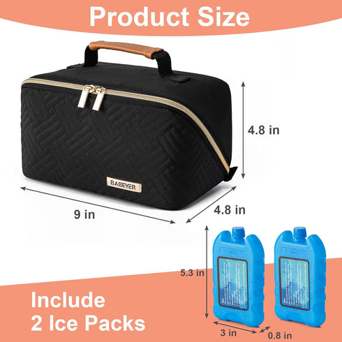 Pack, 6 Breastmilk Cooler Travel Bag with Ice Portable Insulated Breast Milk Cooler Bag Fits Bags of Breastmilk