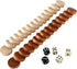 Amerous Thread Wooden Checkers Pieces with Drawstring Bag - Nature Wood Backgammon Pieces, 5 Dices Included