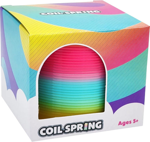 3" Inches (80mm) The Dreidel Company Plastic Multicolor Coil Spring, Goody Bag Fillers, Party Favor for Kids, (Single)