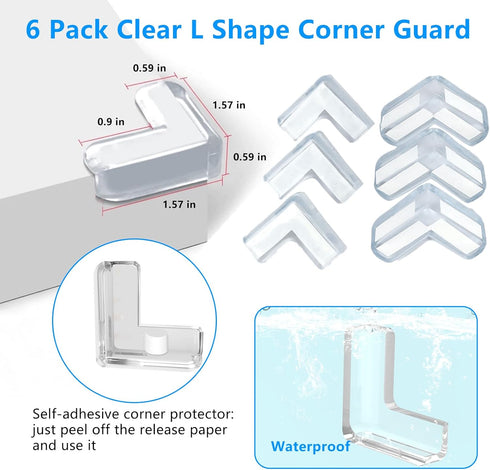 KAIYUER 0.8 16.4 6 in x FT,Edge Corner Protector Baby Proofing with Corners,Soft Clear Furniture Table Corner Guard