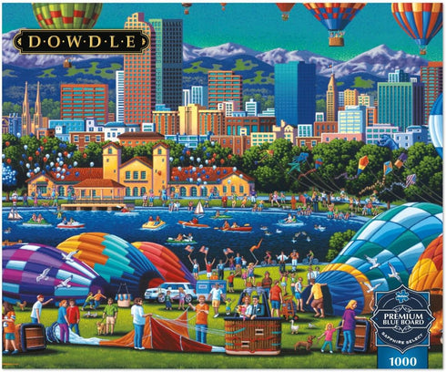 1000 Buffalo Games - Sapphire Select- Eric Dowdle - Balloon Spectacular - Piece Jigsaw Puzzle Challenging & Fun Blue