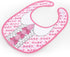 Littleforbig Adult Bib - Cotton Waterproof Babydoll Printed, Adjustable Velcro Closure - Pretty in Pink
