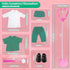 Doll Doctor Outfits and Medical Kit Accessories for 18 Inch Dolls, White Coat, Green Scrubs, Playset