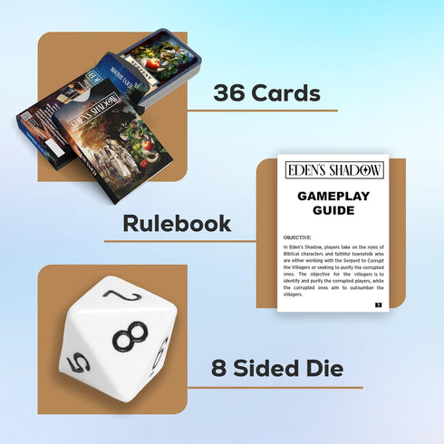 Eden's Shadow Christian Card Game for Youth Groups, Fun Interactive Play with Social Inference and Bluffing