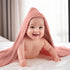 VitalCozy 12 Pcs Baby Muslin Hooded Bath Towels and Washcloths, Muslin Hooded Baby Towels Absorbent Blankets for Gift