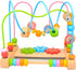 Bead Maze for Babies 6-12 Months, Wooden Educational Abacus Beads Circle, Colorful Roller Coaster Activity Game