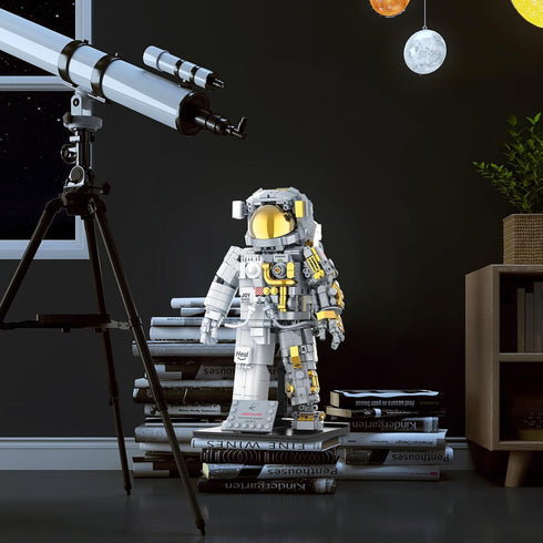 Sets 1008 70131, 8-14 JMBricklayer Space Astronaut Building Block for Adults, PCS Spaceman Toys with Display Stand