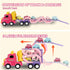 Sciencow 1 2 3 4 5 Old,7-in-1 1-3 3-5 Toddler Girls Cars for Year Pink Princess Foldable Transport Carrier Trucks