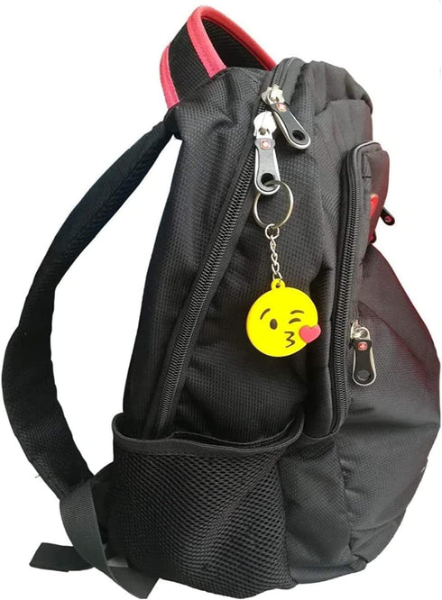 64 Pack Mini Emoticon Keychain Plush (16 expressions), Cute Keychains for Kids, Party Favors, Valentine's Day Gifts