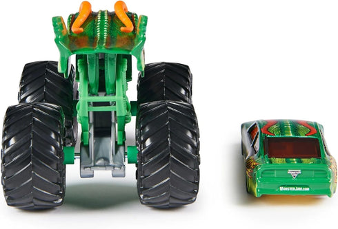 Monster Jam Dragon Monster Truck and Race Car, 1:64 Scale Collectible Toy for Kids