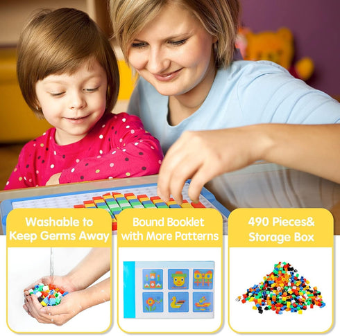 ZOZOPLAY Puzzle,490Pcs 6 3+ Kids Mosaic Building Blocks,Educational Kit with Assembly Drawing,STEM Toys for Year