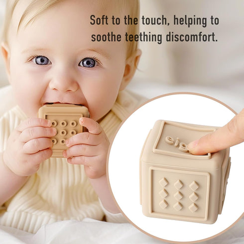 Baby Blocks Stacking Toys for Babies - Silicone Soft Building Blocks (8 PCS)