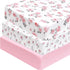 PHF 3 Pack Soft Rose Floral Crib Sheets Fitted, Silky Comfy Breathable