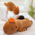 Persimmon 39.4" PEACH CAT Capybara Plush Long Capibara Stuffed Animal Cute Plushies Toys Gifts for Adults Brown
