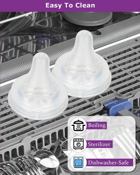 Nipples,9m+ 6 Count Silicone Nipple for Pigeon Bottle,Size LL,Fast Flow Baby Bottle