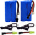 Blomiky 2 Pack H101 7.4V 2S 15C 1500mAh Battery with SM 2P Plug and USB Charger Cable for H101 Remote Control RC Boat