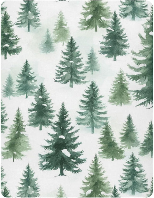 Sheet,39x27IN Pfrewn Christmas Crib Sheets for Boys Girls Woodland Rustic Forest Pine Trees Fitted Crib Sheet for Mini