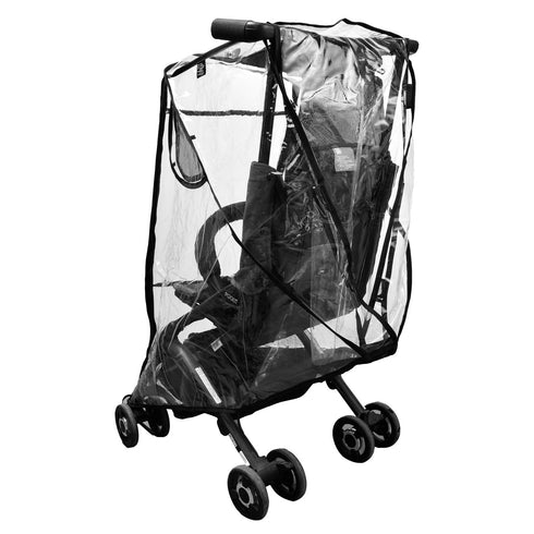 Stroller Rain Cover, Universal Black Clear Baby Travel Weather Shield for Outdoor Protection, Plastic Cover for Winter,
