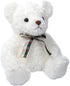 Fluffy White Teddy Bear Stuffed Animals, Plush Toys with Lattice Tie for Kids, 12 inches