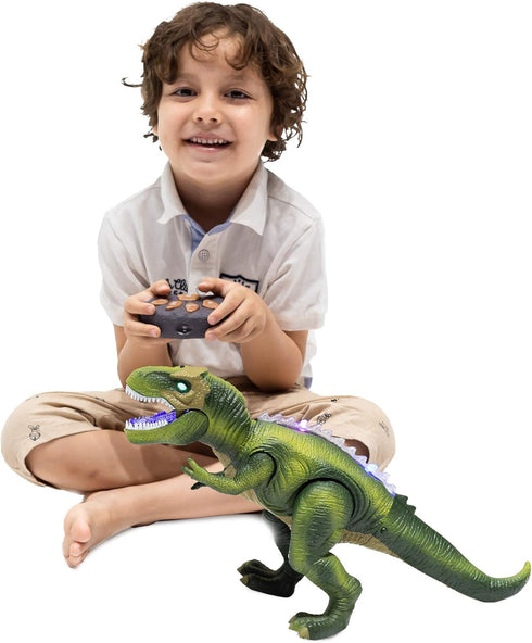 JOYIN Robot Dinosaur Toy for Kids 3+, Big T-Rex with Light and Realistic Roaring Sound, Electronic Steam Toy