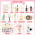 Set Playset 3 4 5 6 7 GAGAKU Wooden Makeup Toy Wood Hair Salon Toddler Wooden Makeup Kit for Girls,Christmas Birthday