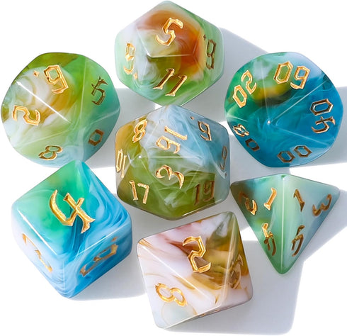 CiaraQ DND Polyhedral Dice Set with Dice Bag for Dungeons and Dragons
