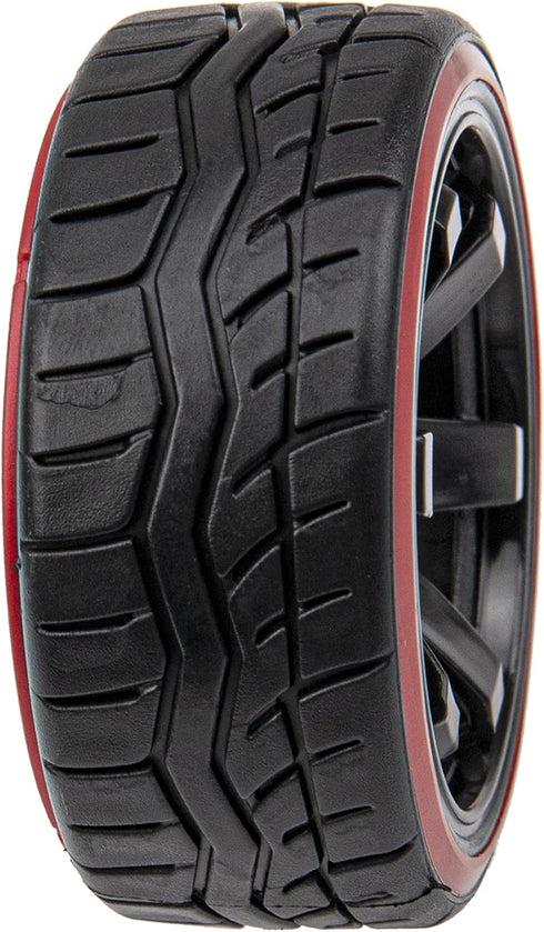 Hard Plastic Tires & Wheel Rims 12mm Hex Compatible with Traxxas HSP Tamiya Kyosho Himoto 1/10 RC Drift Car (Style 1)