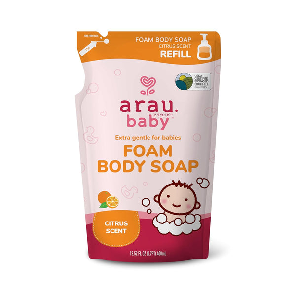 Arau Baby Foam Body Soap, Citrus Scent Refill, Natural Plant Based Foaming