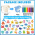 36Pcs 4-8 8-12 gisgfim Wooden Magnet Painting Craft Kit DIY Wooden Ocean Animal Magnets Coloring Arts Crafts for Kids