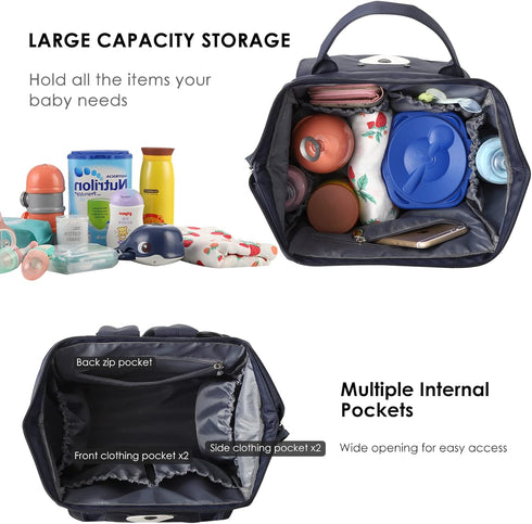 SONARIN Backpack,Travel Mommy Stylish Large Capacity Diaper Bag Nappy Changing Bag Bag with Changing Mat & Stroller