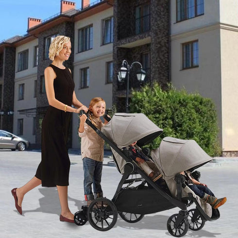 Buggy Board Universal Stroller Board with Detachable Seat, 2in1 Sit and Stand Attachment for Toddler, Holds 55lbs