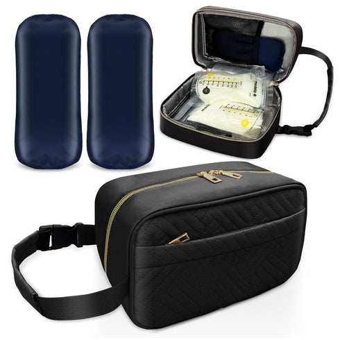 MELINON Waterproof Breastmilk Cooler Bag with 2 large Ice Packs - Insulated Travel