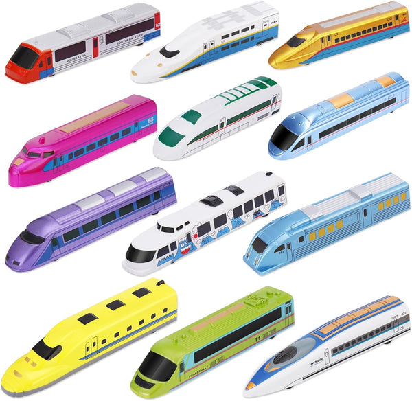 Crelloci Bullet Train Pull Back Toy High Speed City Train Modern Locomotives
