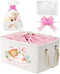 Pickmesh Baby Shower Storage Basket with Gift Bags Rectangular Ribbons Collapsible Canvas
