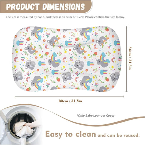 Sarogrorin 0-12 Set 2PCS Rainbows Koalas Newborn Lounger Cover for Months Fitted Baby Bassinet Sheets Flowers