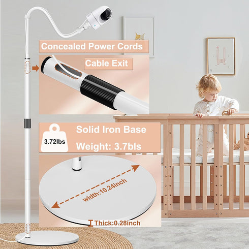 Derebir E30 E220 C220 E21/ E110 C2110 T8417/ T8354/ T8300 Baby Monitor Floor Stand Holder Mount Compatible with eufy /