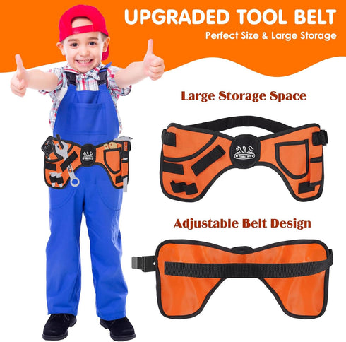 Set- 48PCS Set 3+ Kids Tool Toddler Tool Toys with Electronic Toy Drill, Tool Bag&Tool Belt&Tape Measure, Pretend Play